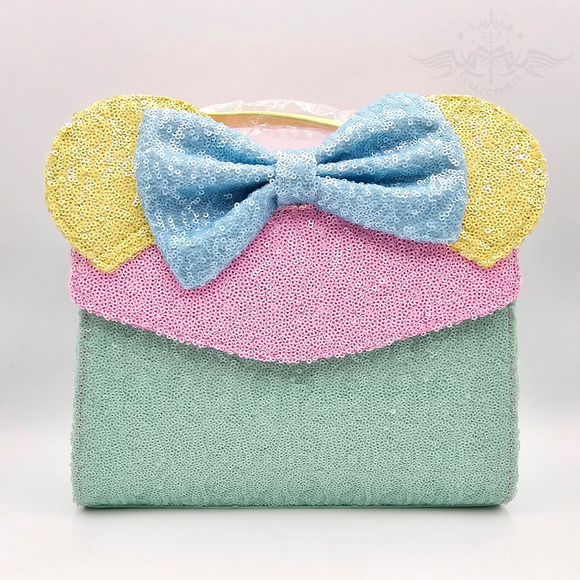 Loungefly Disney Minnie Mouse Color Block Pastel Green Pink Blue Crossbody Bag - Picture 1 of 11